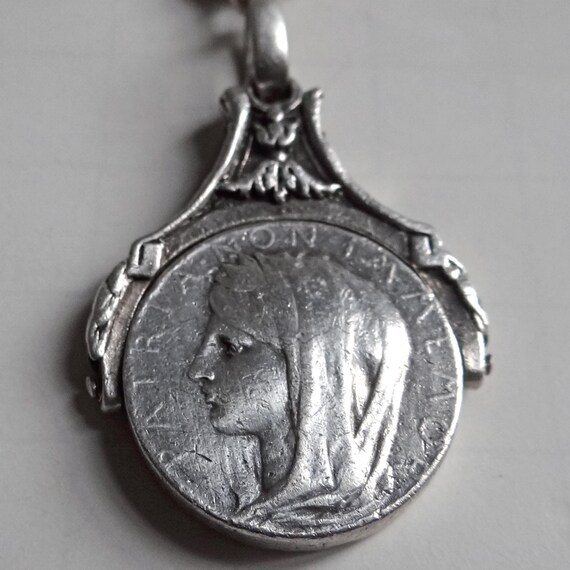 ANTIQUE WATCH CHAIN; Solid Silver & Vermeil Chate… - image 5