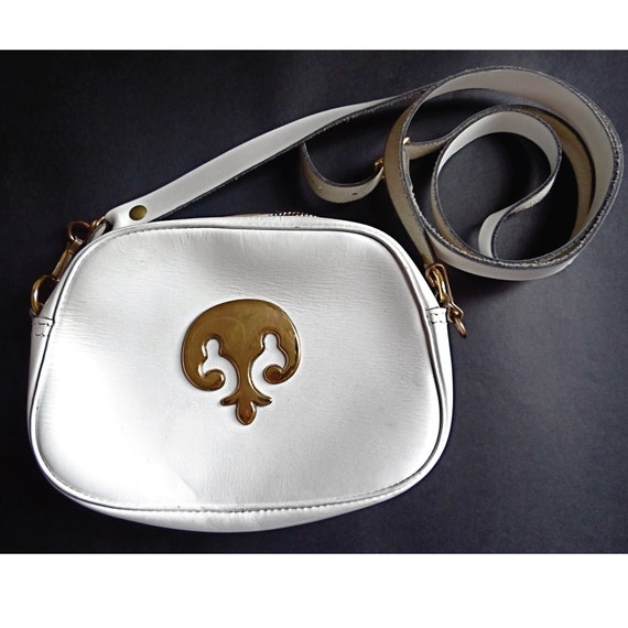 LAFFARGUE BAG; Small White Leather Bag & Fleur de… - image 8