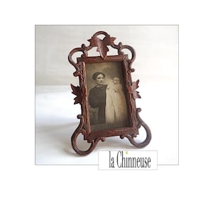 ART NOUVEAU FRAME; Wooden Photo Frame, 1900s, French Handmade Work.