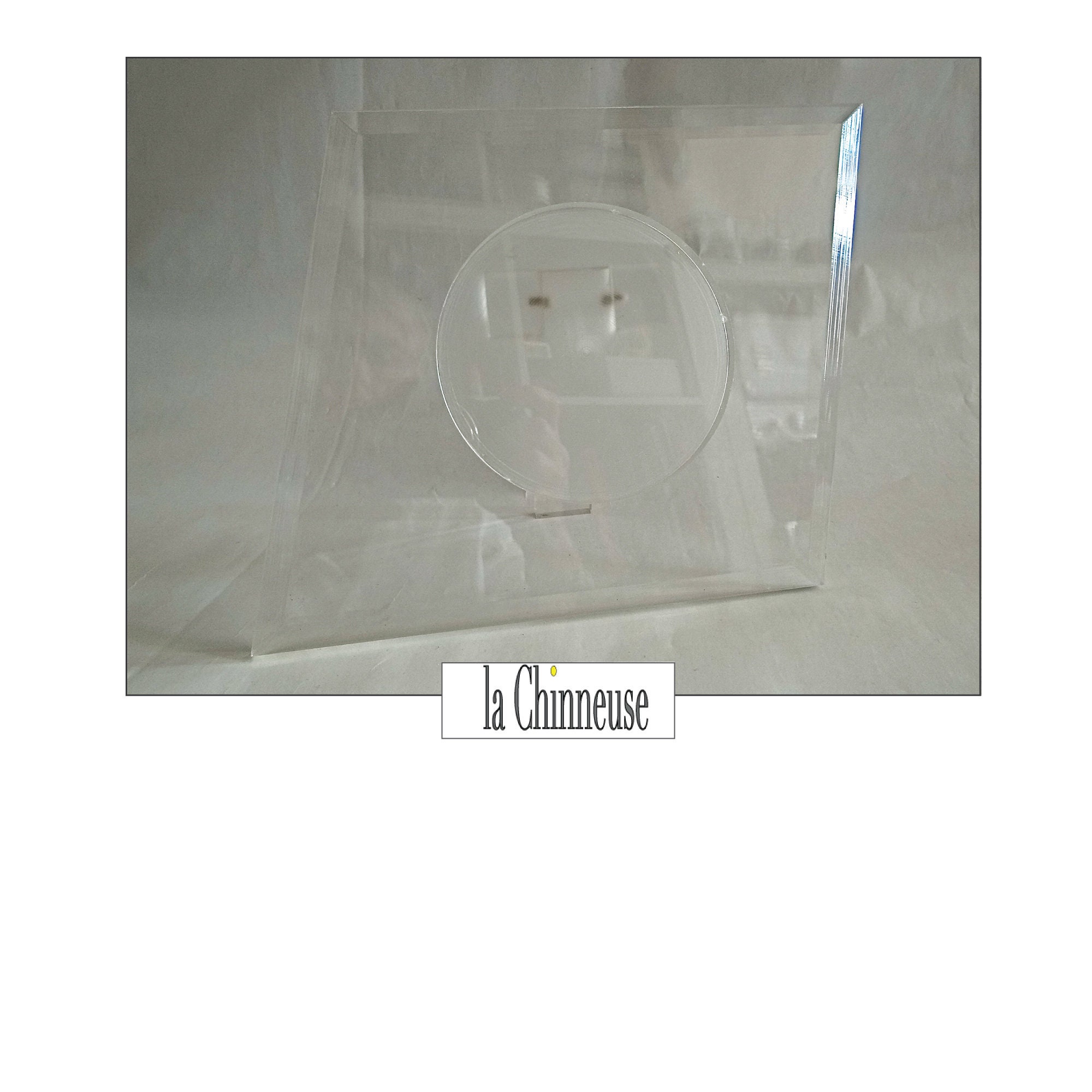 Vintage Cadre en Plexi; Cadre en Lucite; Transparent; Design; Années 70; Collectible; Décoration Vin