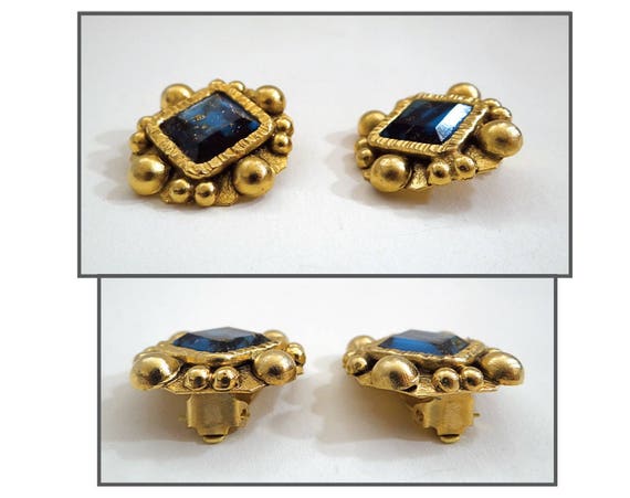 HENRY Signed Earrings; Vintage Henry Perichon Ear… - image 2
