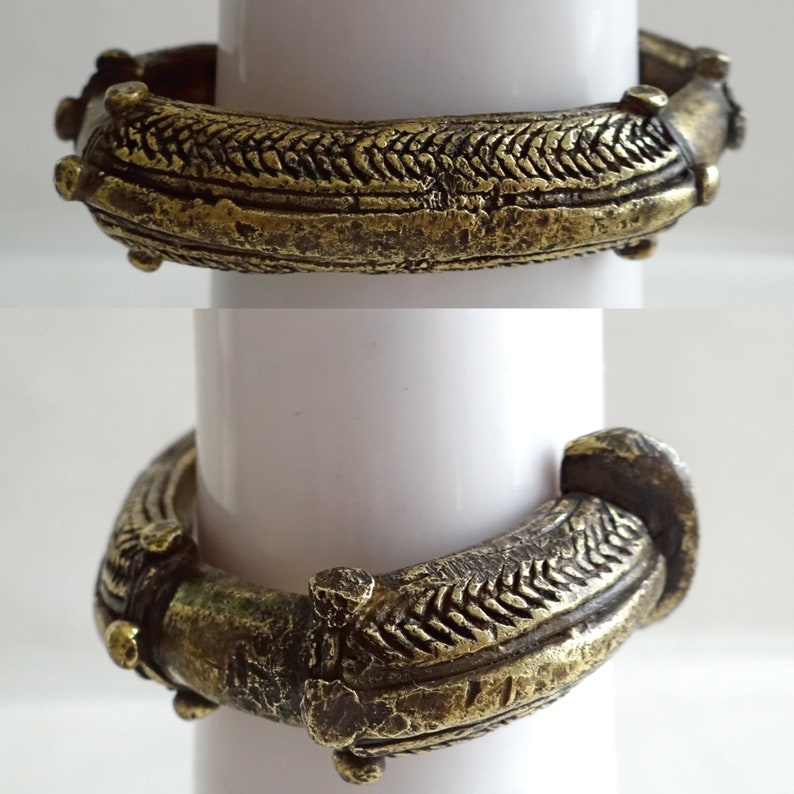 ETHNIQUE MANCHETTE En BRONZE Bracelet Manchette Antique Début 20ème Siècle Bracelet Tribal Pièce de Collection. image 6