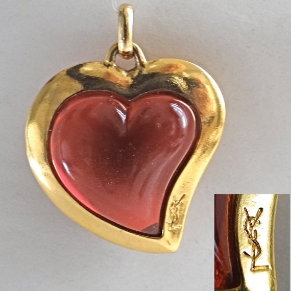 YVES SAINT LAURENT Pendant; Heart Pattern Pendant… - image 6