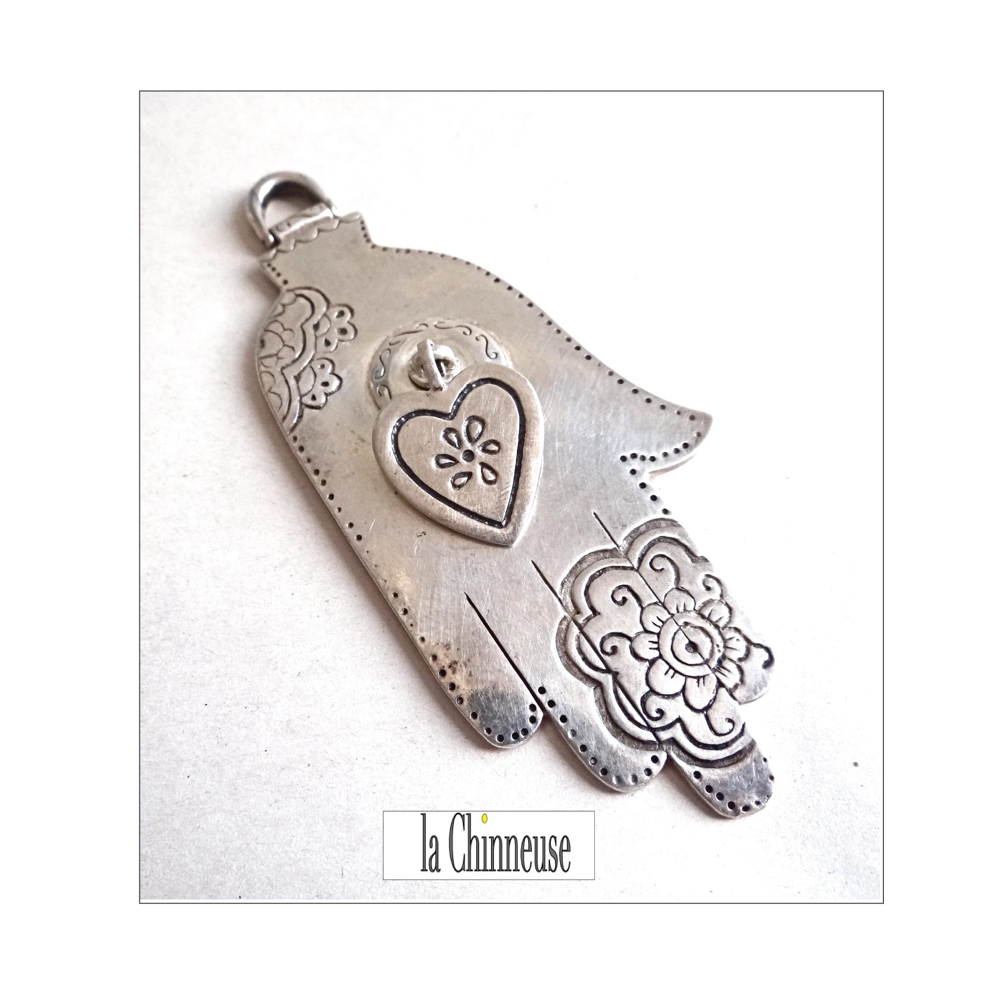 Collier Vintage Signé REMINISCENCE - Métal Argenté, Bon état, Pièce Unique Rétro
