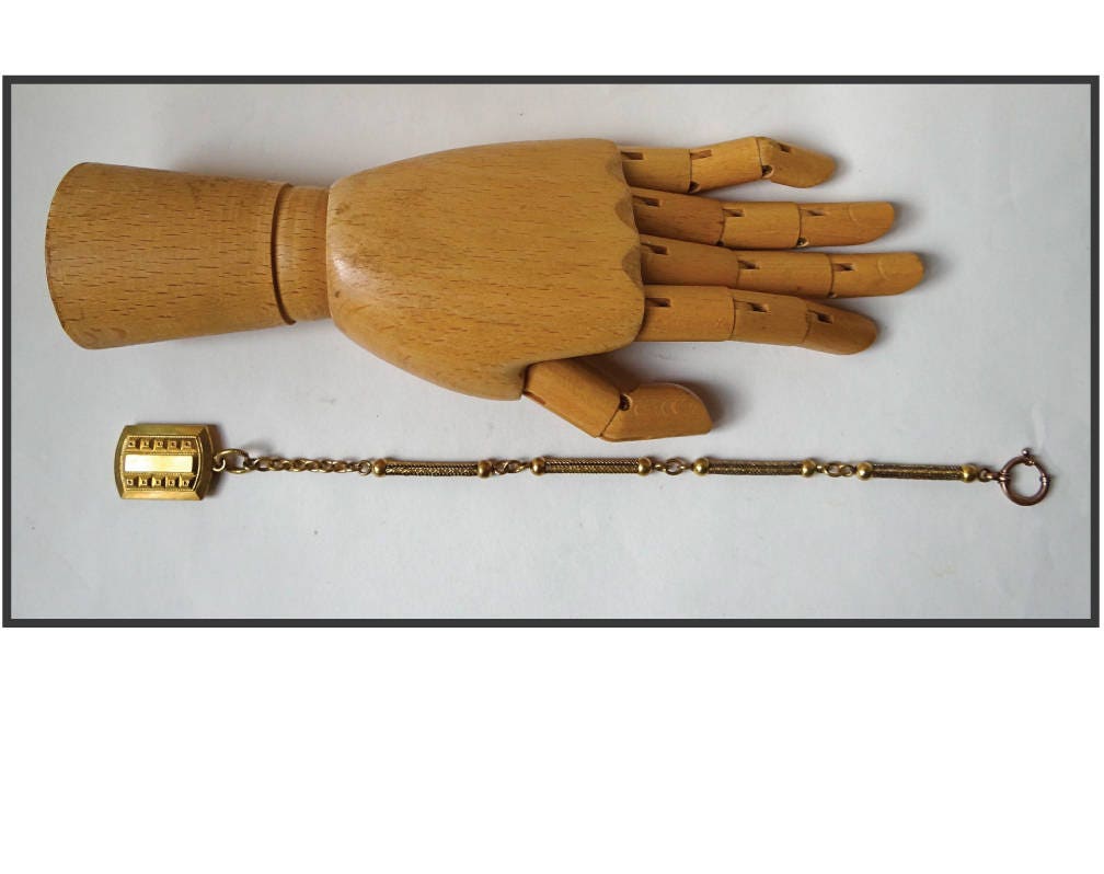 Ancienne Chaîne De Montre Chatelaine Française - Argenté - Fait Main - Occasion