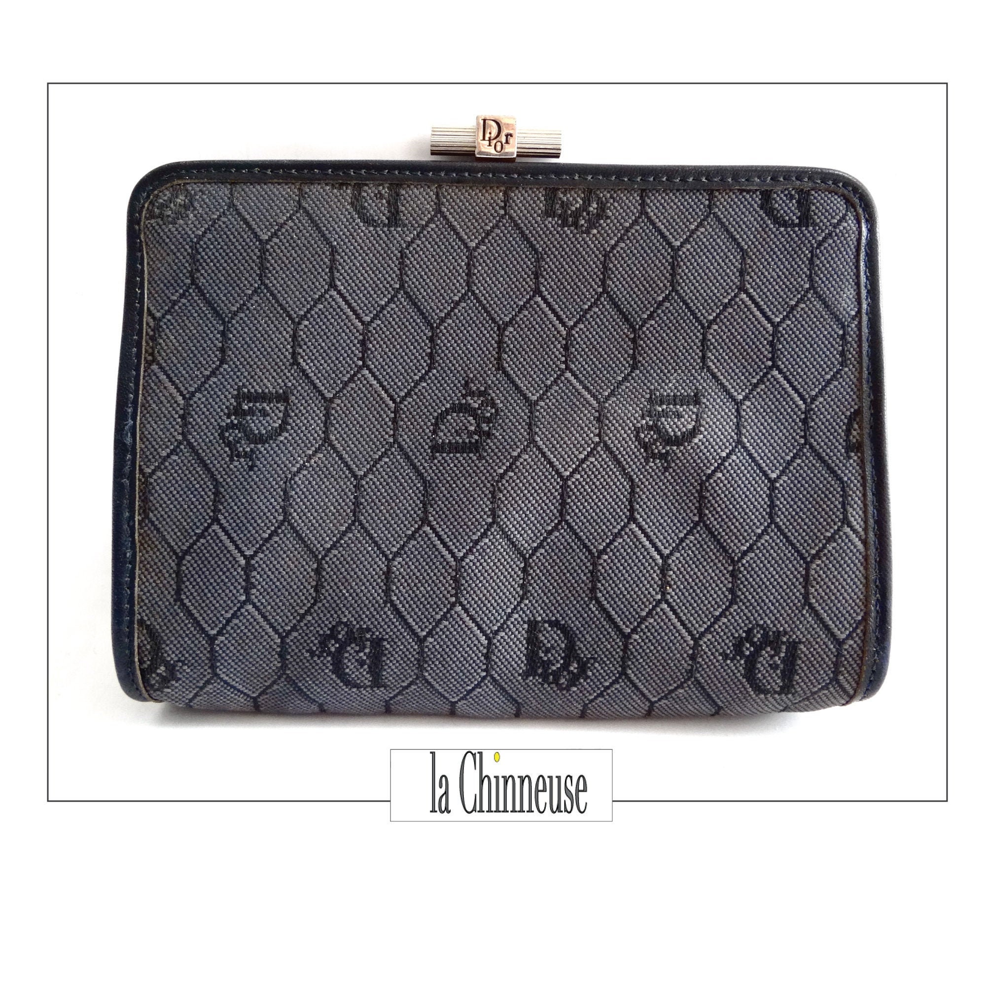 VINTAGE CHRISTIAN DIOR BESACE BAG IN BLACK GRAINED LEATHER