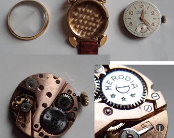 HERODIA Women's Wristwatch; 18 Carat Gold Case, Vintage Swiss