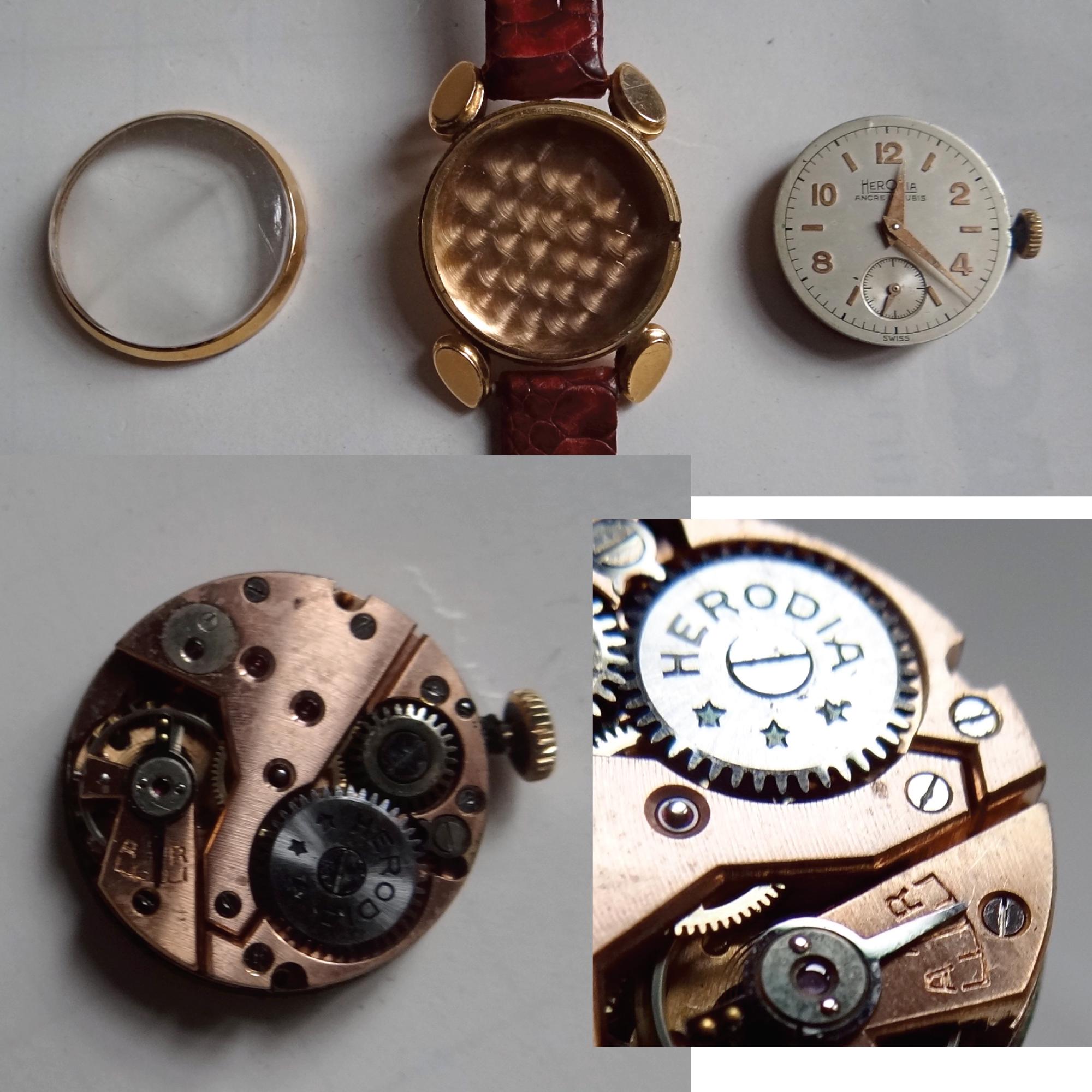 HERODIA Women's Wristwatch; 18 Carat Gold Case, Vintage Swiss