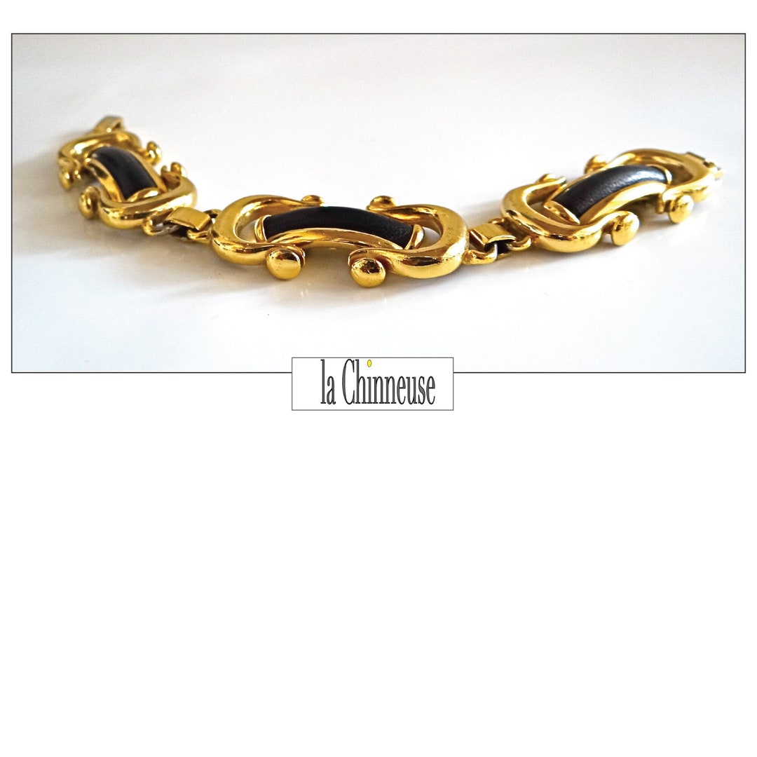 Parure Oversize ORENA Vintage Années 80 - Boucles D'oreille Et Broche Dorées, Occasion