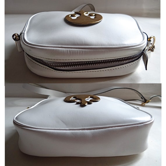 LAFFARGUE BAG; Small White Leather Bag & Fleur de… - image 3