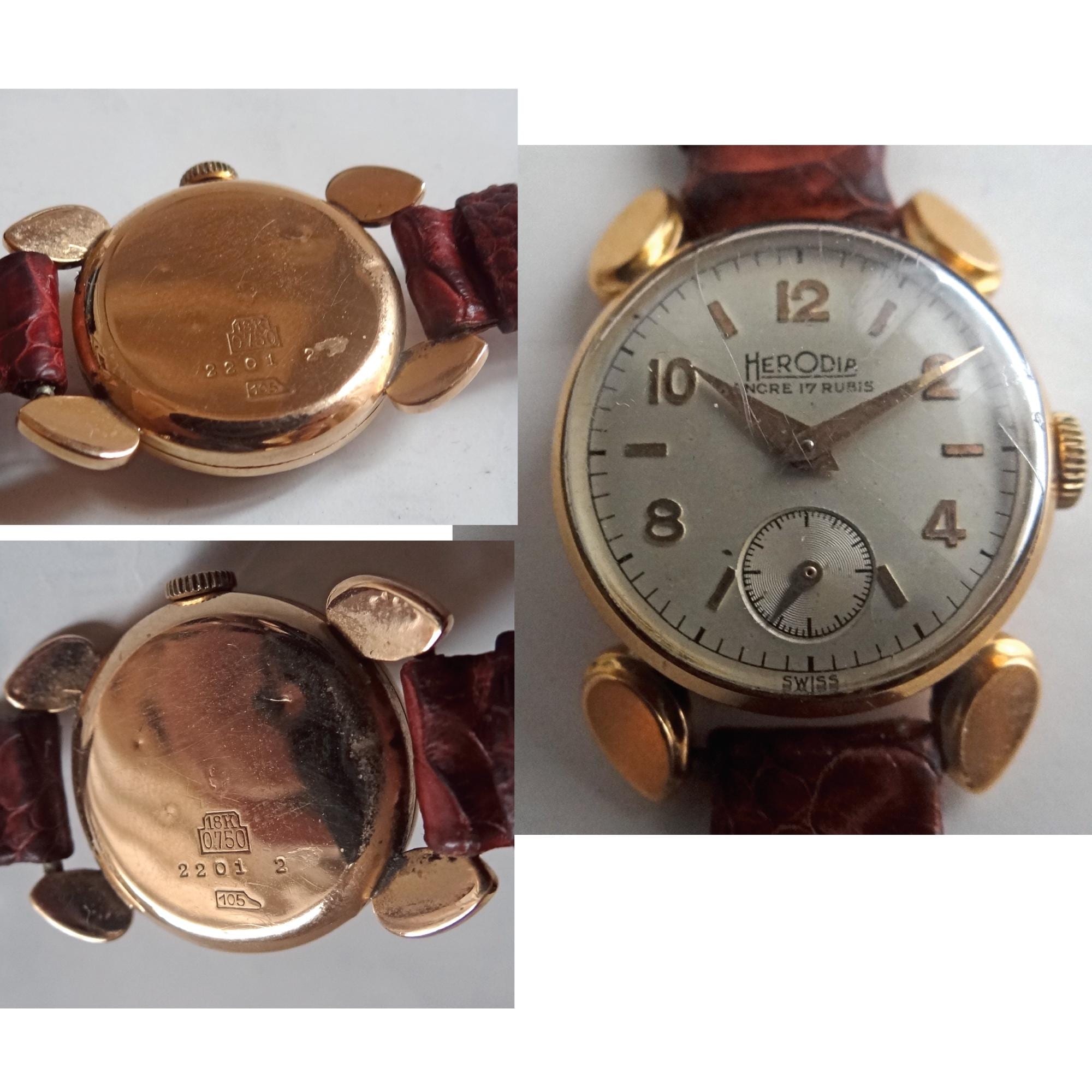 HERODIA Women's Wristwatch; 18 Carat Gold Case, Vintage Swiss