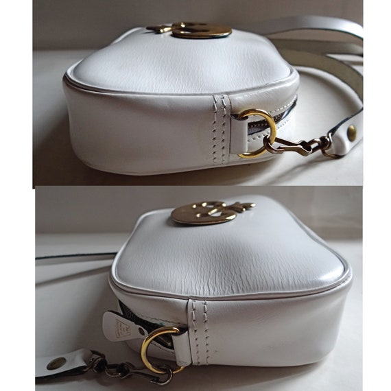 LAFFARGUE BAG; Small White Leather Bag & Fleur de… - image 4