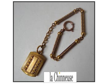 OLD WATCH CHAIN; Antique Gold Plated Chatelaine Chain, Late 19th Century, French Work, Antique Jewelry Collection.