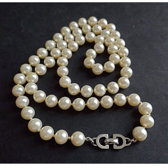 CHRISTIAN DIOR NECKLACE; Fancy pearl long necklac… - image 9