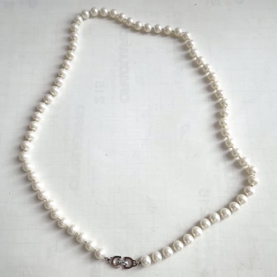 CHRISTIAN DIOR NECKLACE; Fancy pearl long necklac… - image 3