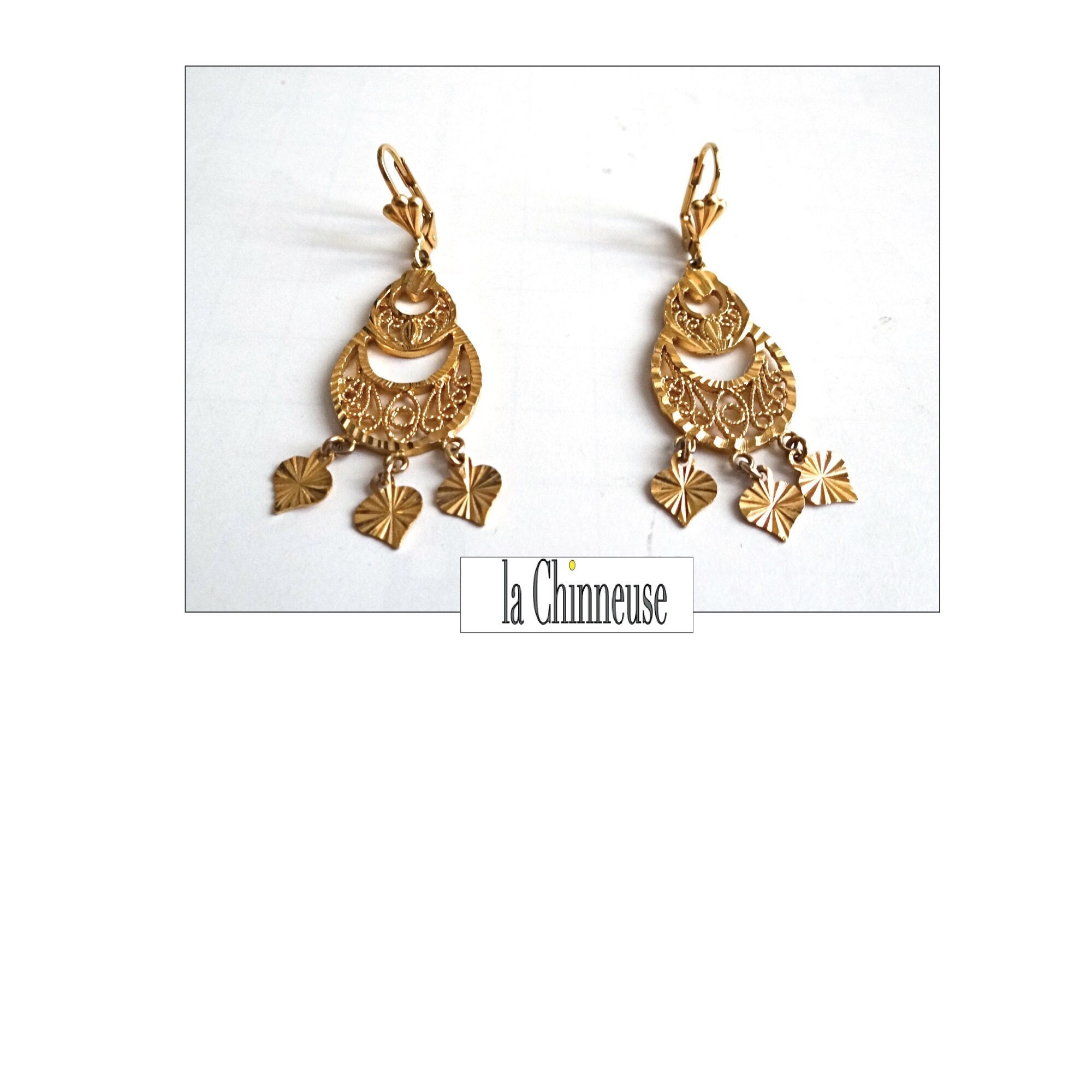 Boucles d'oreilles vintage des années 70 - France