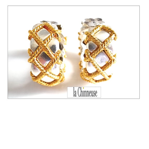 YVES SAINT LAURENT Creole Clips; Vintage 80s, Y S L Haute 