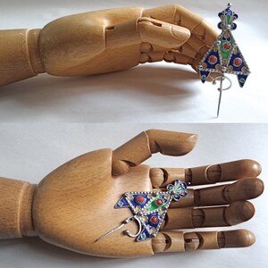 Ancienne Broche Berbère (Taessabt) En Argent Massif - Grande Kabylie, Ben Yenni - Pièce Traditionnelle