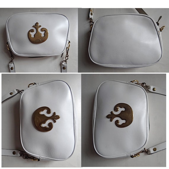 LAFFARGUE BAG; Small White Leather Bag & Fleur de… - image 2