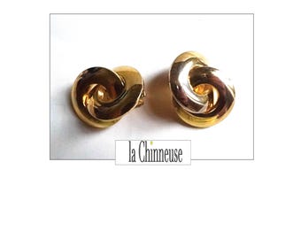 Boucles D'oreilles Vintage Poggi à Clips - Boules En Résine Multicolore, Métal Doré, Occasion