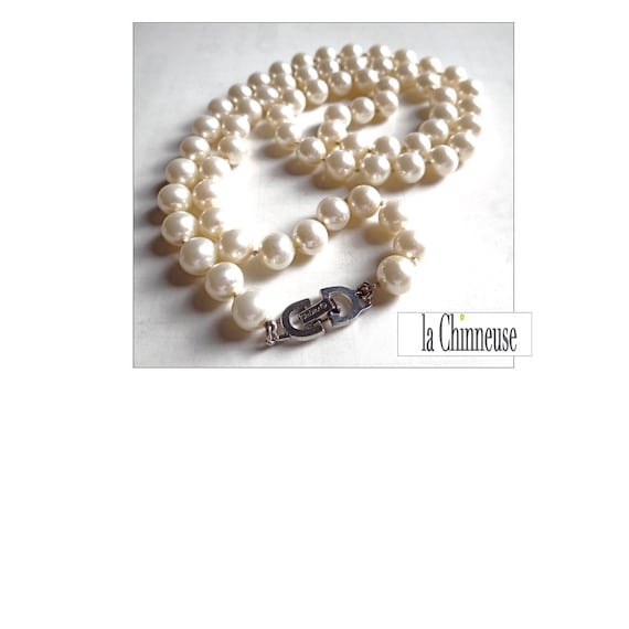 CHRISTIAN DIOR NECKLACE; Fancy pearl long necklac… - image 1