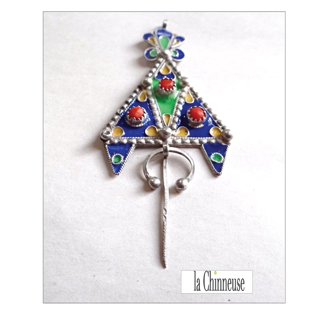 Pendentif Fibule Berbère En Argent - Neuf Avec étiquettes, Bijou Artisanal Ethnique