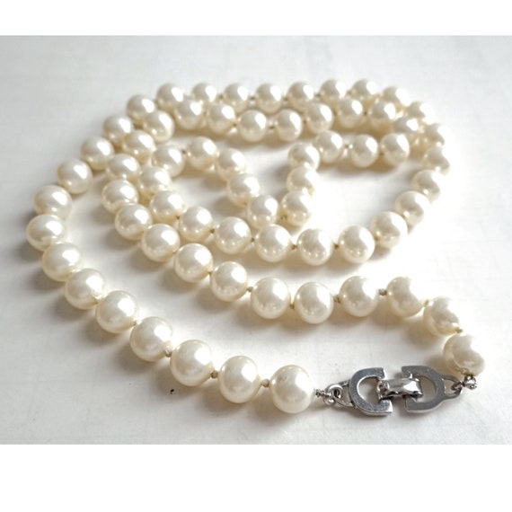 CHRISTIAN DIOR NECKLACE; Fancy pearl long necklac… - image 2