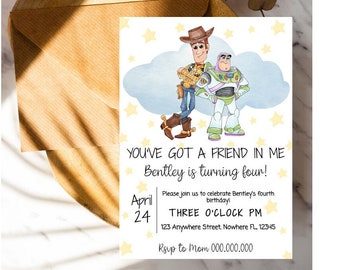 You've got a friend in me editable invitation | Toy Story Inspired birthday invitation | Woody and Buzz | Digital Invitation