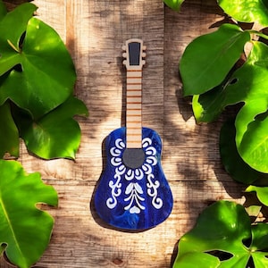 Folk Guitar brooch | laser cut acrylic brooch