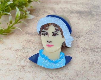 Jane Austen Brosche | Laser-cut Acrylglas