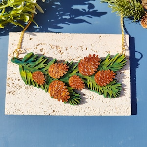 Pine Branch necklace | acrylic jewellery | laser cut | autumn winter christmas