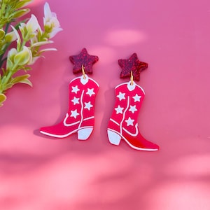Hot To Go cowboy earrings | western boot | laser cut acrylic