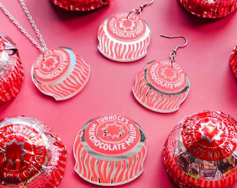 Teekuchen Ohrringe, Brosche oder Halskette | Laser-cut Acrylglas