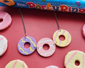 Party Rings Keks Halskette | Laser-cut Acrylglas