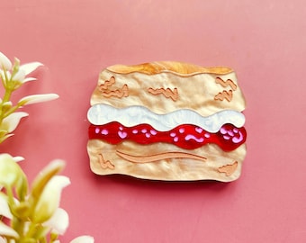 Scones - Brosche - personalisierbar | Laser-cut Acrylglas