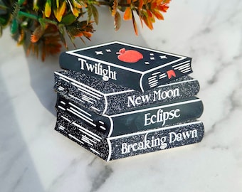 Twilight bookstack brooch | lasercut acrylic book brooch