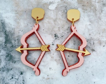 The Archer earrings | laser cut acrylic statement | bow and arrow jewellery