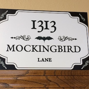 1313 Mockingbird Lane Sign Metal Print Sign The Munsters no holes 8&quot;x12&quot;  12&quot;x16&quot; Halloween