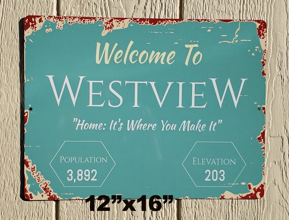 Wandavision Sign Welcome to Westview Sign Metal Print 8