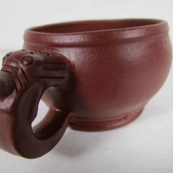 Chinese Clay Tea Cup With Dragon Etsy
