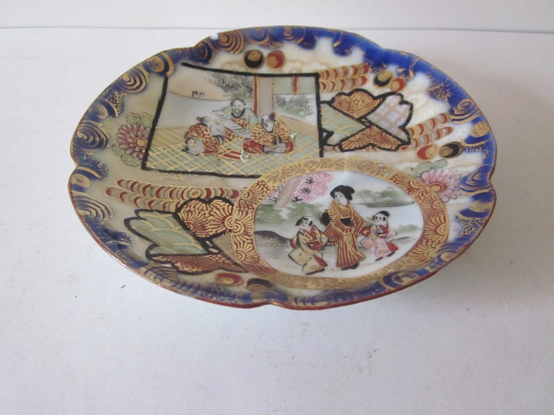 Japanese Kutani Plate Hand Painted Porcelain Details Etsy