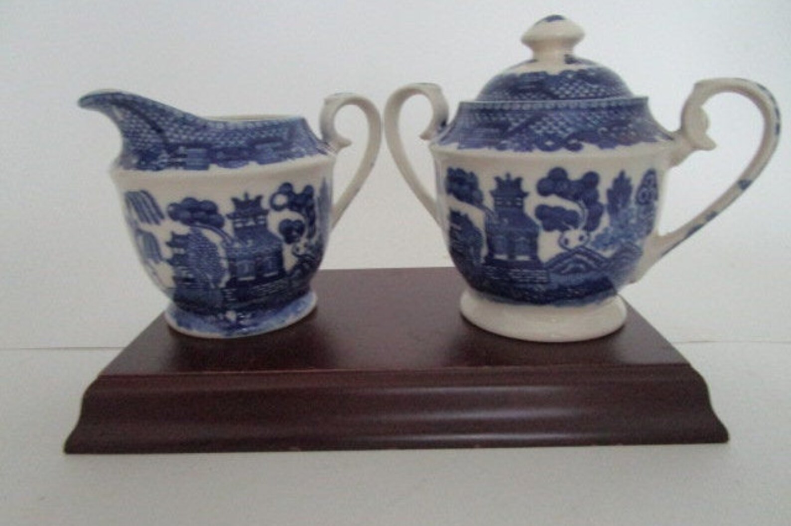 Blue Willow Japan creamer and sugar bowl set in the blue Etsy