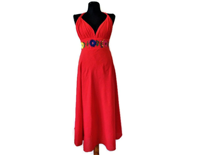 red cotton sundress