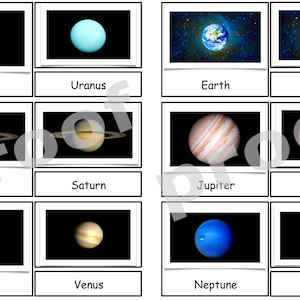 Solar System--Planets of the Solar System Safariology Montessori 3-part cards PDF--Safari Toob