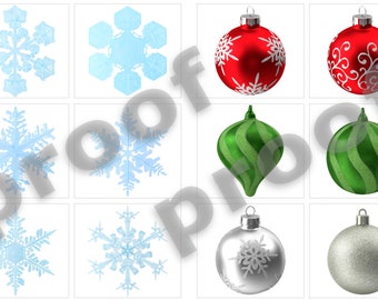 Gingerbread men, Snowflakes, Ornaments, symmetry puzzle, Montessori Christmas PDF File