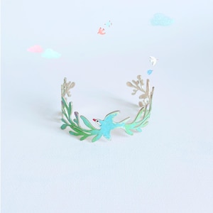 Story No.011 | Coming Home | Adjustable Brass Bangle | Hand Painted |  Story Jewellery