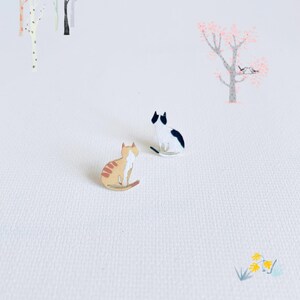 Story No.007 I Friendship I Brass Stud Earrings I Hand Painted I Handmade in England I Story Jewellery
