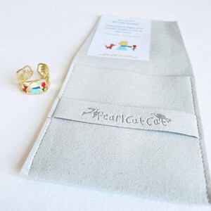 Story No. 010 I A Little Dreamer I Adjustable Brass Ring I Hand-Painted Woodland Ring image 7