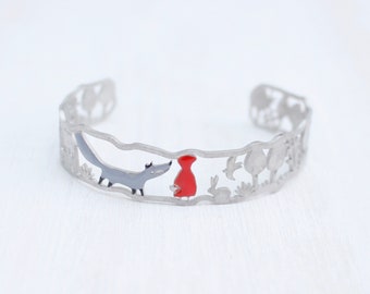 Little Red Riding Hood Handmade Brass Bangle