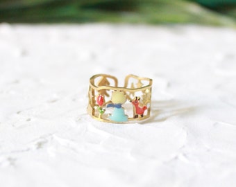 Sternenjunge-inspirierter Ring – Handgemachter Ring aus Messing mit Fuchs und Rose